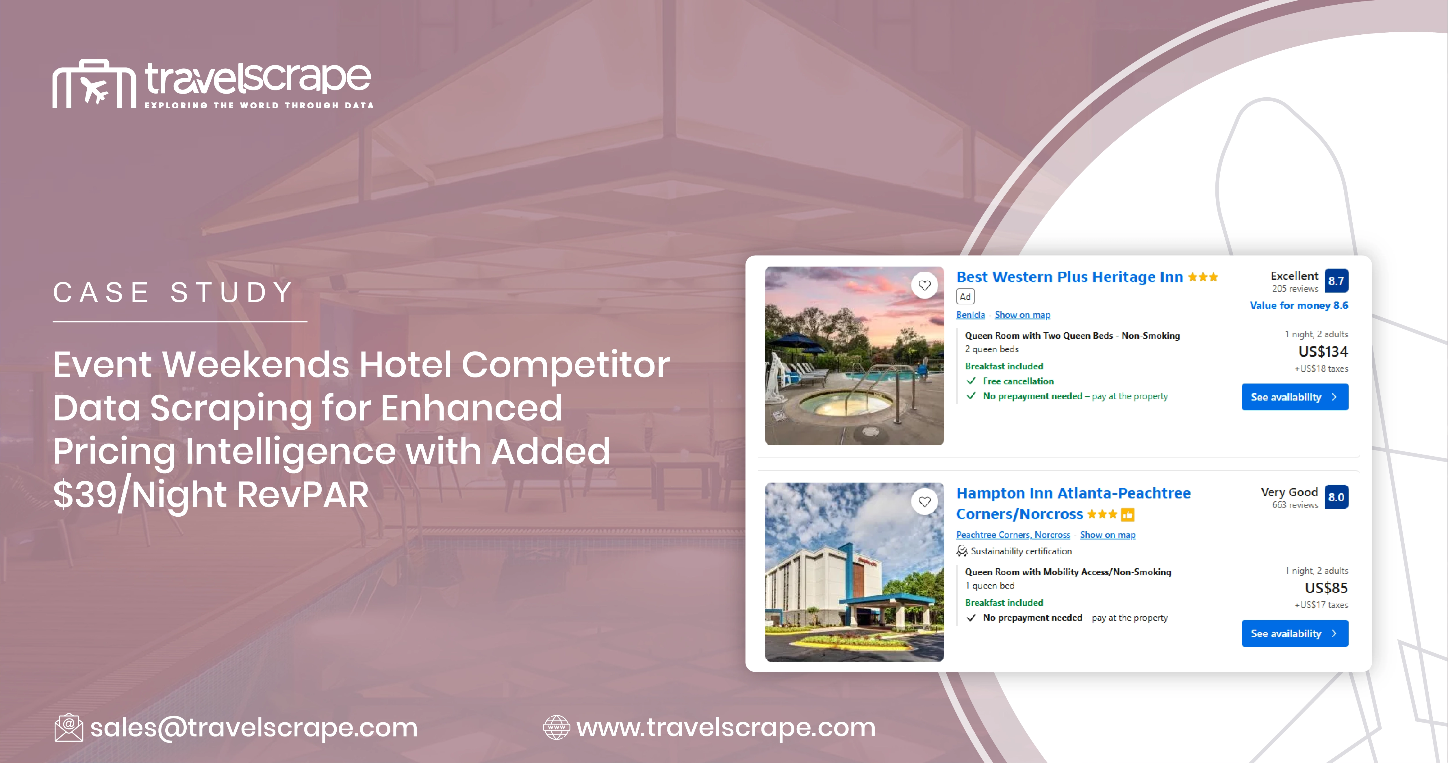 Event Weekends Hotel Competitor Data Scraping for $39/Night RevPAR